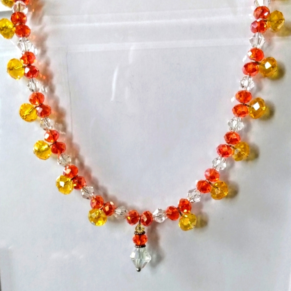Candy Corn inspired necklace